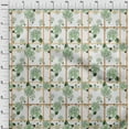thumbnail image 3 of oneOone Cotton Jersey Mint Green Fabric Check|Leaves & Floral Artistic Sewing Fabric By The Yard Printed Diy Clothing Sewing Supplies 58 Inch Wide, 3 of 4