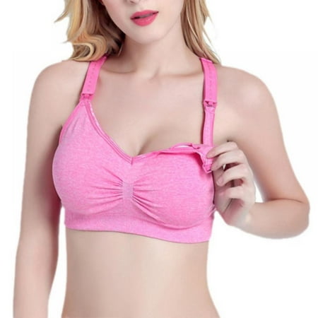 

Wisremt Mommy Nursing Maternity Breastfeeding Bras S-2XL 1-Pack Deep V Neck Front Buckle Pregnant Underwear