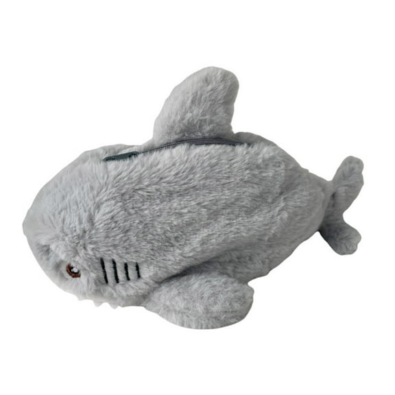 Sylvtty Shark Pencil Case Plush Cartoon Animal Pencil Bag Large Capacity Zipper Closure Makeup Pouch Student Artist Coin Purse