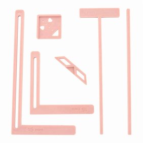 6Pcs Bookbinding Easy Scrapbooking Tool for , Great Stencils and Cutter Guide Kit Can Be Made Into Notebook Pink