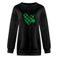 thumbnail image 4 of BLTIBY Womens St. Patrick's Day Sweatshirts Irish Shamrock Lucky Shirt Clover Printed Round Neck Long Sleeve Tee Holiday Pullover Outwear Tops 2025 Black L, 4 of 5