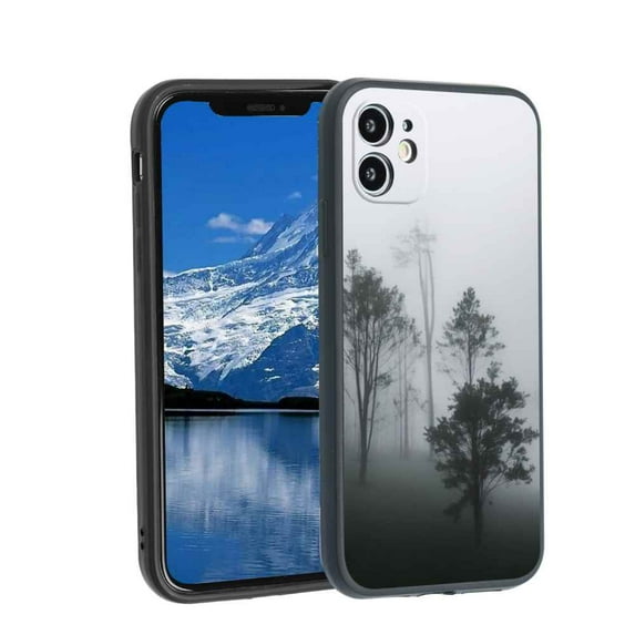 Foggy-Forest-366 Phone Case, Degined for iPhone 12 Case Men Women, Flexible Silicone Shockproof Case for iPhone 12