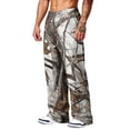 thumbnail image 3 of Havenx Mens Baggy Camo Pants Wide Leg Dry Leaf Print Elastic Waist Sweat Pant with Pockets Open Bottom Camouflage Bottoms Casual Fashion Y2k Loose Fit Jogger Clothing,Light Gray S, 3 of 7