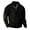 Black, variant on cllios Mens Corduroy Sweatshirt Casual Stand Collar 1/4 Button Up Pullover Long Sleeve Sweater Shirts with Elbow Patches