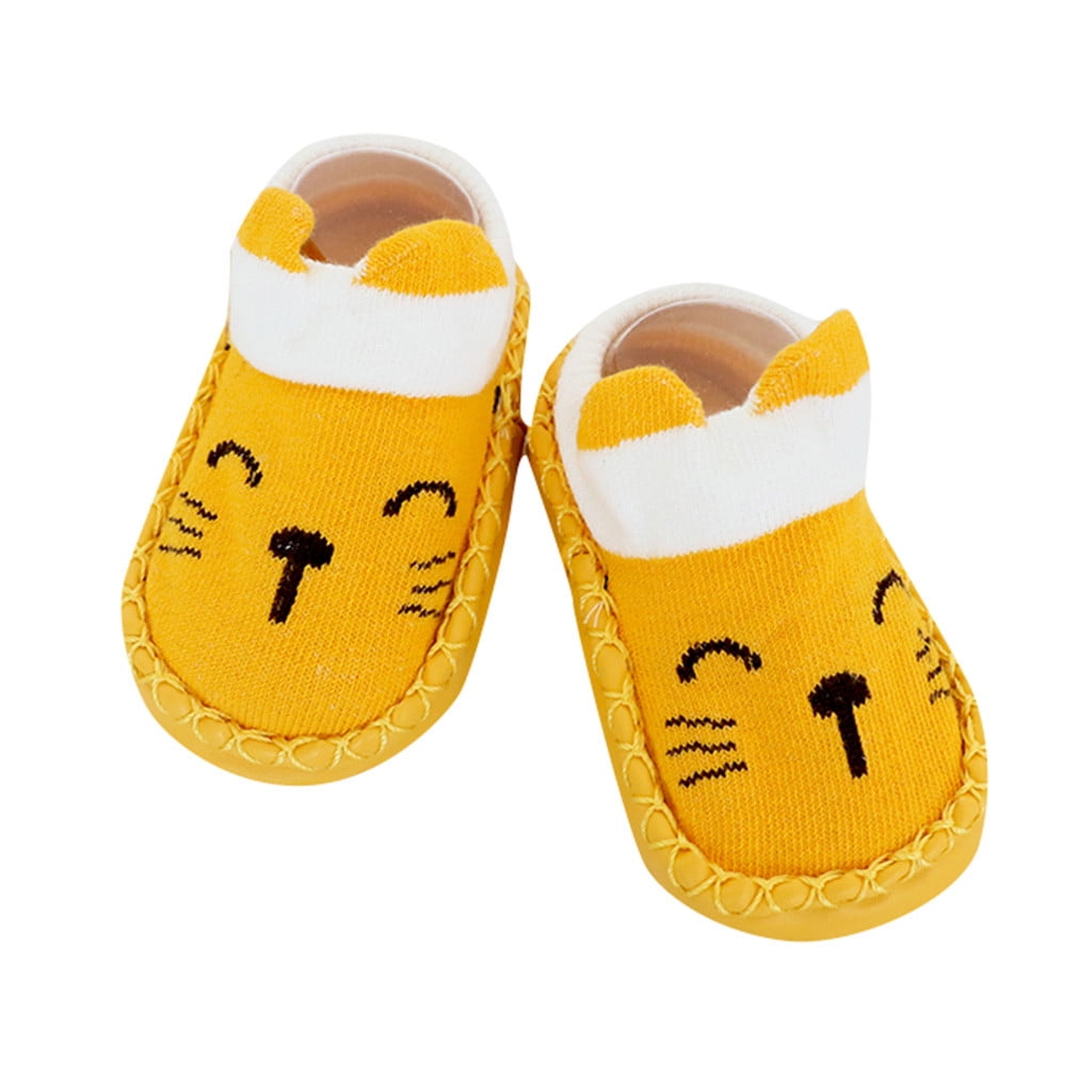 Cartoon Cute Newborn Baby Girls Boys Anti-Slip Socks Slipper Shoes  H4 