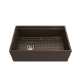 thumbnail image 2 of BOCCHI Contempo Apron Front Step Rim Fireclay 30 in. Single Bowl Kitchen Sink with Protective Bottom Grid and Strainer in Matte Brown, 2 of 6
