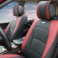 thumbnail image 4 of FH Group Burgundy Black Leatherette Front Bucket Seat Cushion Covers for Auto Car SUV Truck Van with Pink Dash Mat Combo, 4 of 6