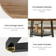 thumbnail image 2 of YUSAZENS 38.6" Round Hexagon Metal Base Dining Table with Storage Net, 1.2" Thick Scratch-Resistant Wood Top, Small Space Kitchen Table, Brown, 2 of 7