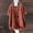 Coffee, variant on Ladies Summer Fashion Shirts Round Neck Three-Quarter Sleeve Linen Blouses for Office Work,Beige,L