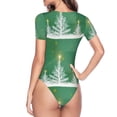 thumbnail image 4 of Easygdp Christmas Green Women'S Waist-Cinching Short-Sleeved Onesie, Olastic Onesiet,Snaps At Bottom,Easy To Put On And Take Off - Xx-Large, 4 of 9