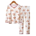 thumbnail image 6 of NIEWTR Kids 2-Piece Outfits Toddler Pajamas Set Features Long Sleeve Crewneck Tee & Pull-on Long Pants Breathable Lightweight for 3T-6T Loungewear(A-White,5-6 Years), 6 of 8