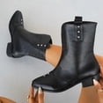 thumbnail image 2 of Taqqpue Women's Ankle Boots Plus Size Round Toe Slip On Mid Heel Comfortable Casual Dress Booties for Women Size 5.5-11 Fashion Dress Shoes Fall Winter Footwear Casual Walking Daily, 2 of 10
