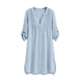 thumbnail image 4 of YueHuiYing Women Beach Cover Ups V Neck Button Down Swimsuit Coverup Swimwear Bathing Suit Cover Up, 4 of 5