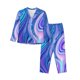 thumbnail image 1 of Balery Swirl Blue And Purple Conjunto de Pijama con Estampado para Mujer, Conjunto de Dos Piezas con Manga Larga, Ropa de Dormir Suave con Bolsillos, Pijamas Cómodos-Medium, 1 of 7