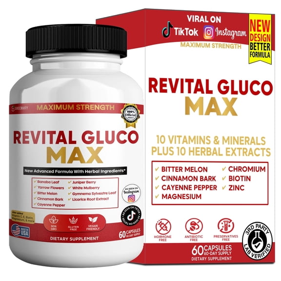 GreenVify Revital Gluco Max – Daily Nutritional & Lifestyle Support Supplement, Adult Wellness Formula