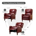 thumbnail image 6 of Genuine Leather Recliner Chair, Tina's Home Push Back Wood Leg Armchair Nailhead Living Room Red, 6 of 6