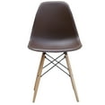 thumbnail image 4 of ViscoLogic PRAGUE Eames Style Eiffel Side Dining Chairs Set with Natural Wooden Legs (Brown) Set of 2 Chairs, 4 of 5