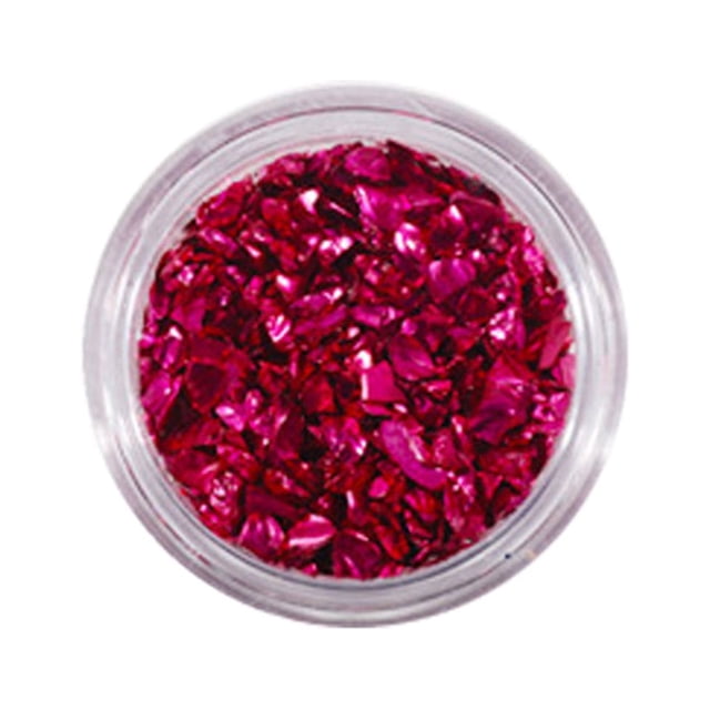 Qarigey Arte de uñas, piedras de vidrio trituradas, fragmento de cristal brillante, accesorios de manicura, fabricación de joyas para Arte de uñas Rosa oscuro
