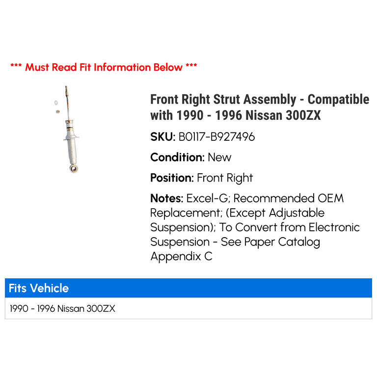 Front Right Strut Assembly - Compatible with 1990 - 1996 Nissan
