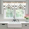 thumbnail image 4 of Beige Boho Balloon Curtains for Living Room/French Door, Vintage Ethnic Tribe Abstract Art Retro Tie Up Curtains 63 Inch Length Energy Saving Kitchen Curtains Shades for Windows 42"x63", 4 of 8