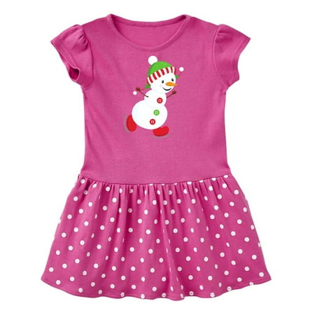 

Inktastic Ice Skating Snowman Snowman With Hat Carrot Nose Gift Baby Girl Dress