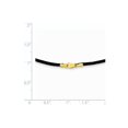 thumbnail image 2 of Auriga Fine Jewelry 14K Yellow Gold 2mm 18in Black Leather Cord Necklace 18inch for Women, 2 of 8