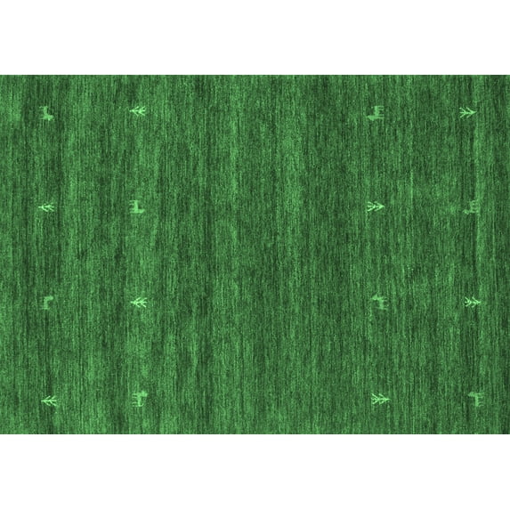 Ahgly Company Indoor Rectangle Abstract Emerald Green Contemporary Area Rugs, 5' x 7'