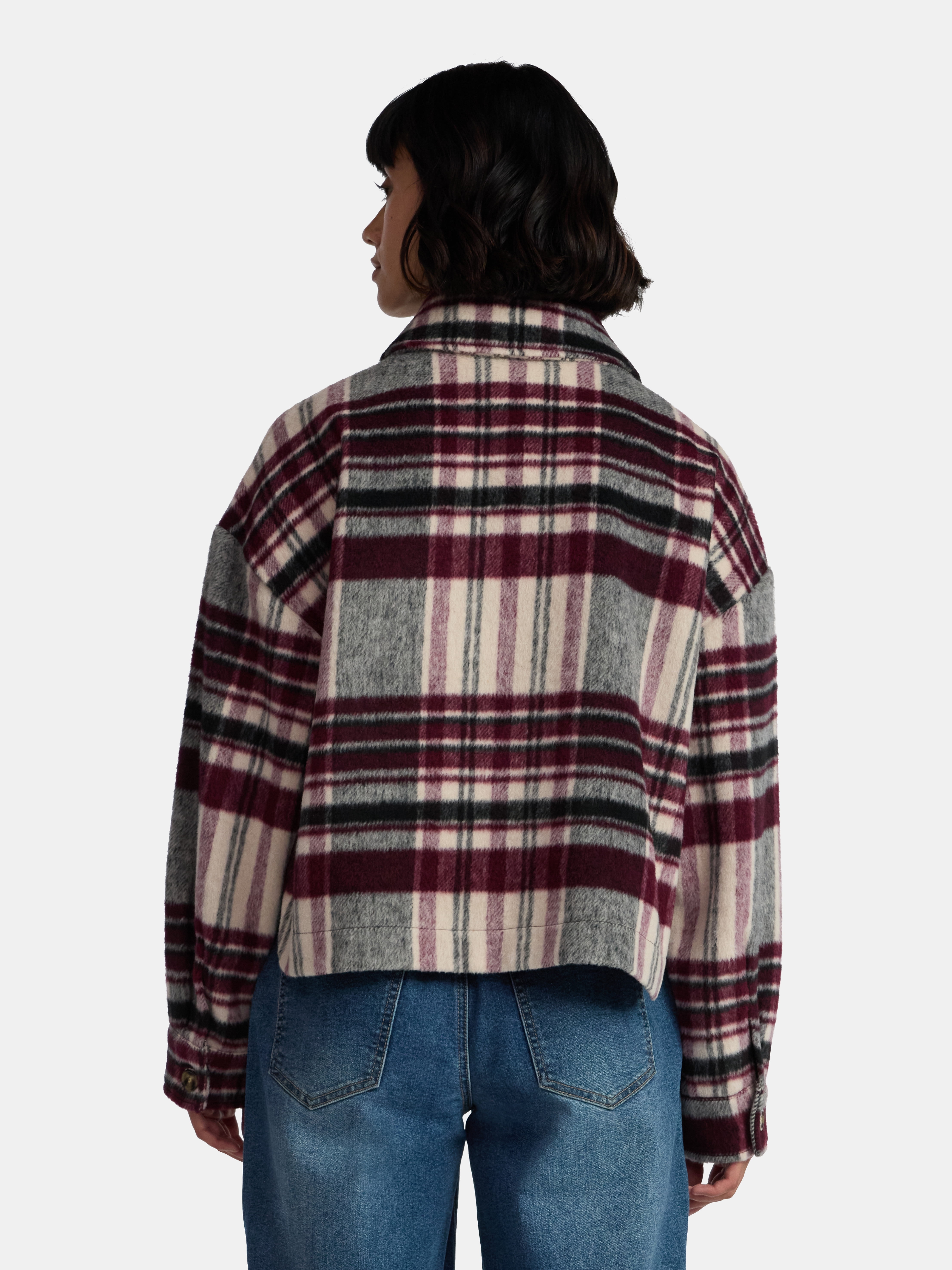ジャケット・アウター IRENE Shadow Plaid Jacket Madden NYC Women's Plaid Jacket, Midweight, Sizes XXS-XXL