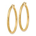 thumbnail image 2 of 14k Yellow Gold 2.5mm Round Hoop Earrings, 2 of 8