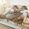 thumbnail image 3 of Castle Fairy Farmhouse Highland Cow Full Size Sheets 4-Piece for Female Men Women,Vintage Floral Flowers Breathable Bed Sheets,Rustic Retro Cabin Cottage Lightweight Sheet Sets, 3 of 7