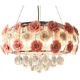 thumbnail image 4 of Miumaeov Crystal Chandelier Lighting, Modern Romantic Ceramic Pink Rose Crystal Chandelier Flush Mounted LED Ceiling Lamp Fixture with E14 Base for Living Room Bedroom Dining Room Decor, 4 of 9