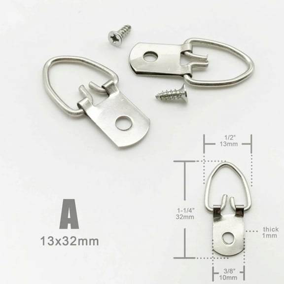 25pcs Super Large Heavy Duty Triangle D-Ring Oil Painting Mirror Photo Picture Frame Hanger Hook Art Work Hang with screws