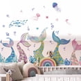 thumbnail image 1 of Adhesivos de pared con forma de cola de sirena, colorida decoración submarina,, 1 of 3