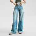 thumbnail image 3 of ZenCart Women's Baggy Jeans High Waist Wide Leg Denim Pants Casual Loose Straight Leg Trousers for Street Work, 3 of 8