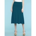 thumbnail image 2 of Made by Johnny Women's Lightweight Fold Over Flared Midi Skirt XL TEAL, 2 of 6