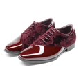 thumbnail image 3 of Zapatos de Vestir para Hombre Bruno Marc, Oxford de Terciopelo con Cordones, Rojo Oscuro, 3 of 7