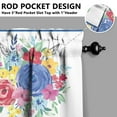 thumbnail image 5 of 24 Inch 3 Pieces Set Kitchen Window Curtains with Rod Pocket over Sink Pioneer Colorful Floral Small Window Cafe Curtains for Home Decor Rod Pocket Tier Drapes, 5 of 6