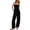 Black, variant on Womens Casual Strapless Jumpsuits off Shoulder Long Wide Leg Pants Drawstring One Piece Jumpsuit with Pockets White