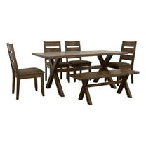 Alston 6-piece Rectangular Dining Table Set Knotty Nutmeg