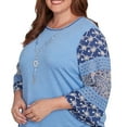 thumbnail image 4 of Alfred Dunner Womens Plus-Size Patchwork Sleeve Knit Top With Necklace, 4 of 4