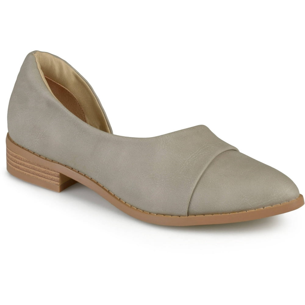 Brinley Co. - Womens Stacked Wood Heel Almond Toe D'Orsay Flats ...
