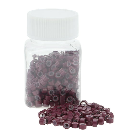Unique Bargains 500pcs Fashion Nano Hair Beads for Wig Braiding for Hair Extension Wine Red