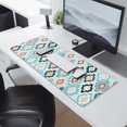 thumbnail image 2 of Long Mouse Pads for Desk,Blue Geometric Flower Diamond Pattern Desk Mats on Top Of Desks, Desk Mouse Pad Extra Large with 3mm Non-Slip Base and Stitched Edge for Gaming,Office,Work,Home 31.5"x11.8", 2 of 6