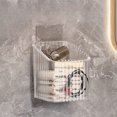thumbnail image 3 of Small Wall-Mounted Bathroom Organizer, Transparent Plastic Shelf for Toothbrushes, 3 of 6