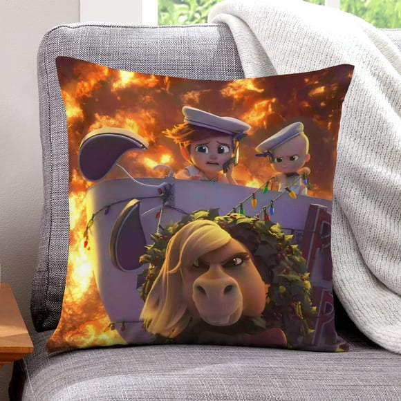Bebé Jefe: Niña Blanca Fundas de almohada de terciopelo con tema, regalos de funda de almohada, decoración para el hogar, cojín de lanzar, regalo de cumpleaños para fans y parejas. 50cm x 50cm.