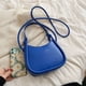 thumbnail image 2 of Bolsas De Hombro Bolso de mano con cremallera de diseñador para mujer de hombro con forma de media luna de color sólido para fiestas, 2 of 9