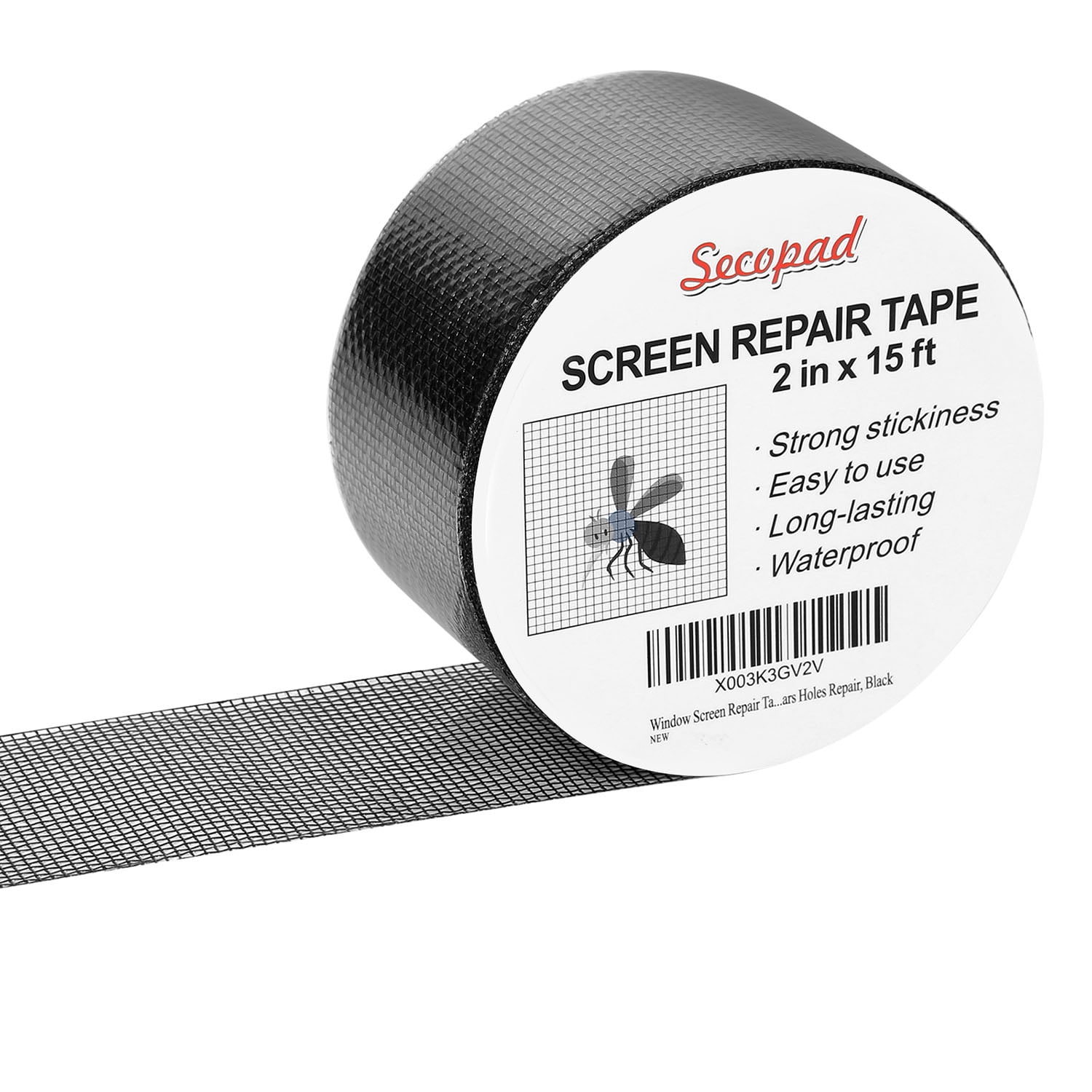 Window Screen Repair Tape, 2 in X 15 FT (180In) Fiberglass Screen Patch