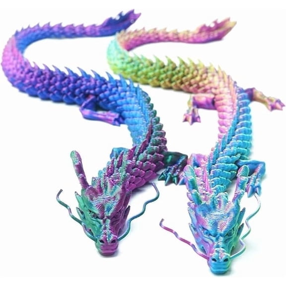 2PCS 3D Printed Chinese Dragon,Dragon Statue,Home Office Decor,Fidget Toys for Autism/ADHD,3D Printed Gift Toy,Fidget Toys, Executive Desk Animal Toys