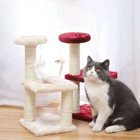 Essen Cat Climbing Toy Three Layers Scratching Post Board Play Training ...