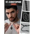 thumbnail image 3 of FaithHeart Saint/St. Christopher Pendant Necklace for Men Women Stainless Steel Catholic Christian Oval Medal Blessings Amulet Black Men Jewelry Gift for Dad Grandpa Fathers Day, 3 of 13